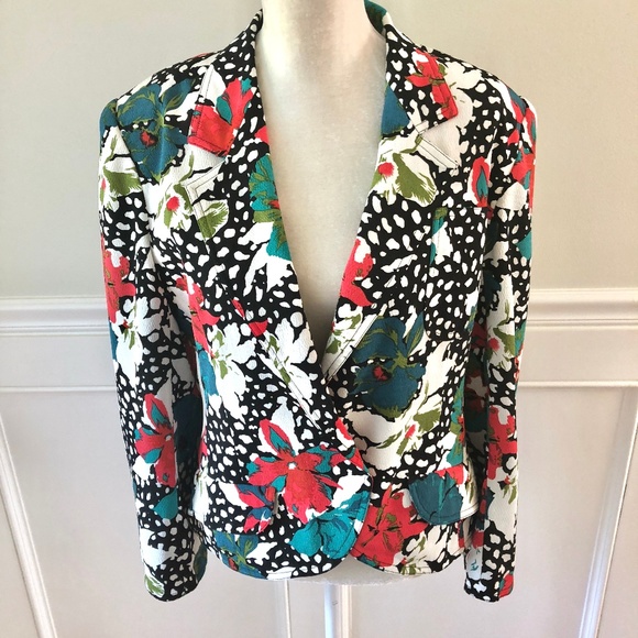 J.S. Scherrer Boutique Jackets & Blazers - J.S. SCHERRER Vintage Floral Blazer Made in France
